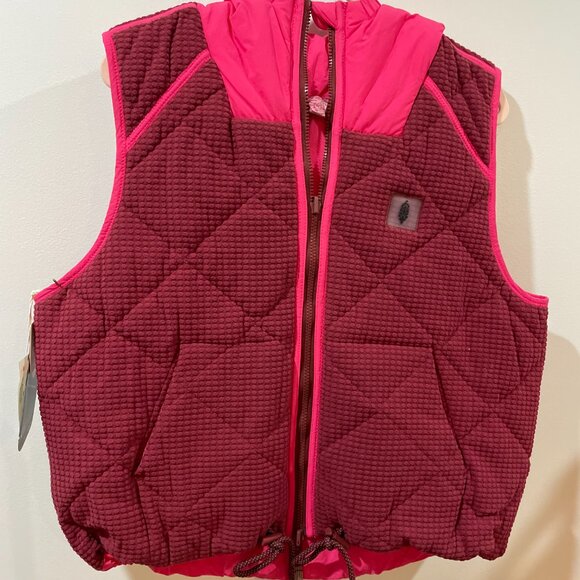 NWT Free People FP Movement Recreation Reversible Fleece Puffer Vest $188 - Picture 5 of 16